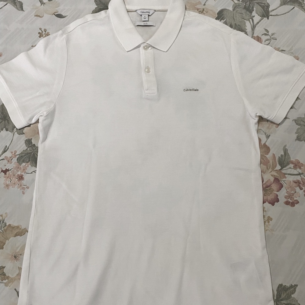Calvin Klein Polo Shirt White size Medium